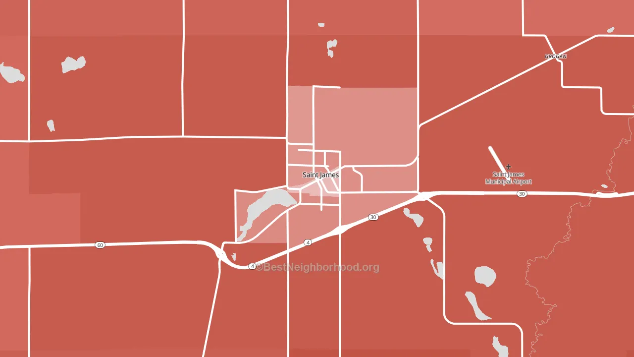 56081, MN block-group political-lean map