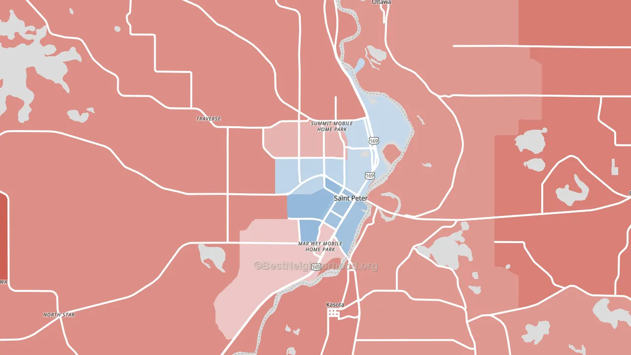 56082, MN block-group political-lean map