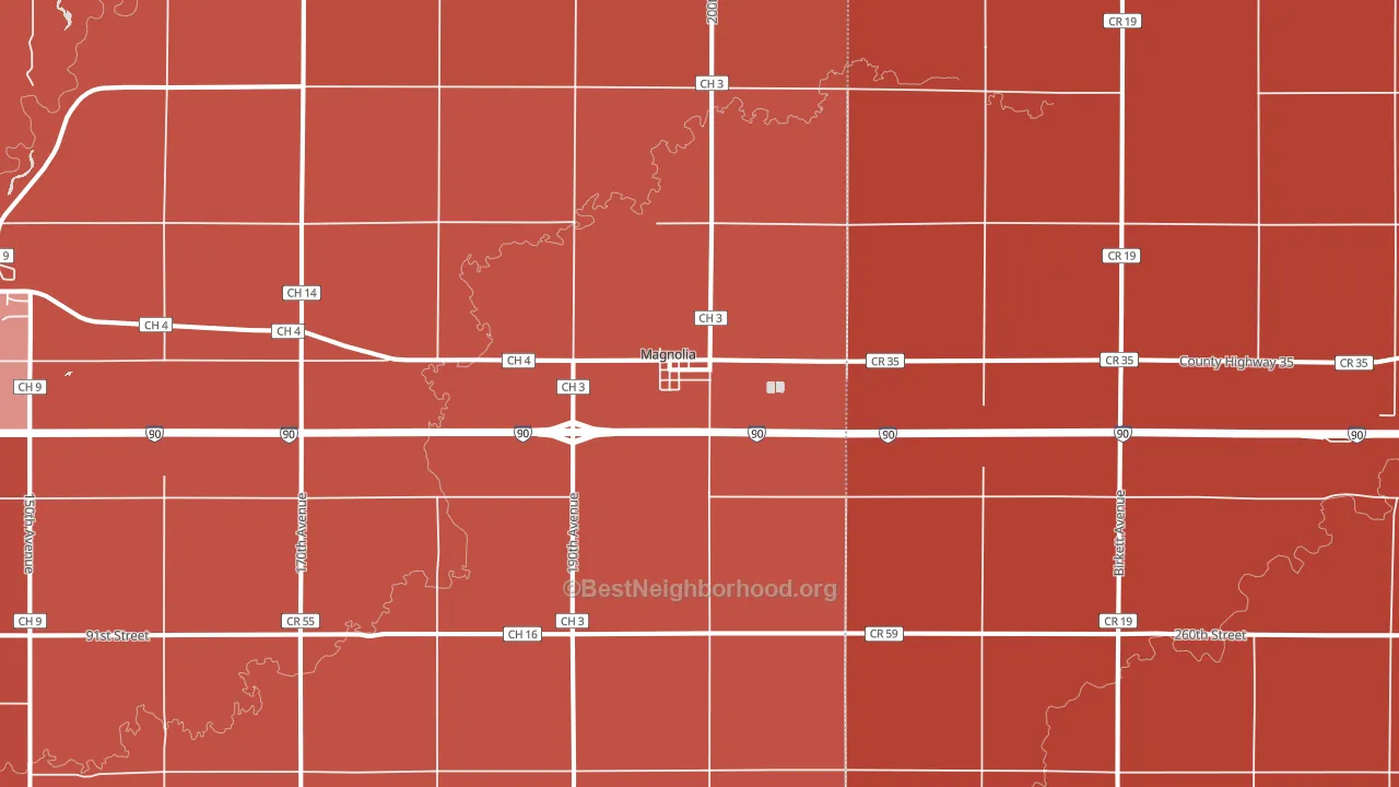 56158, MN block-group political-lean map