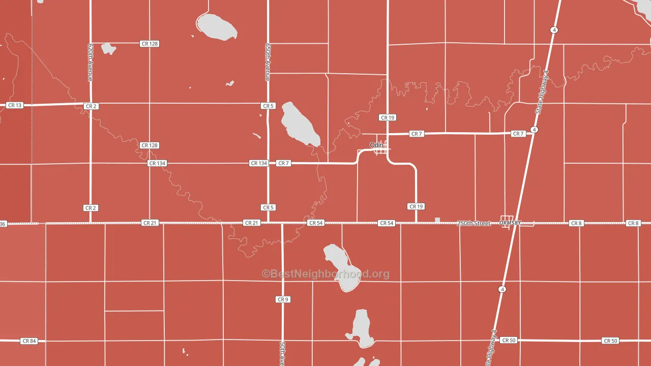 56160, MN block-group political-lean map