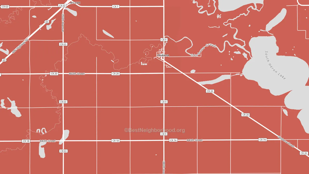 56161, MN block-group political-lean map