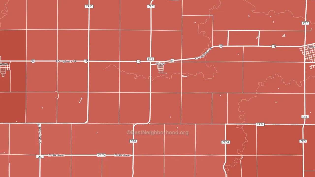 56166, MN block-group political-lean map