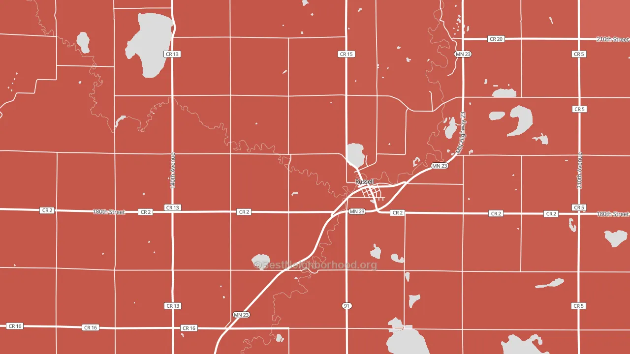 56169, MN block-group political-lean map
