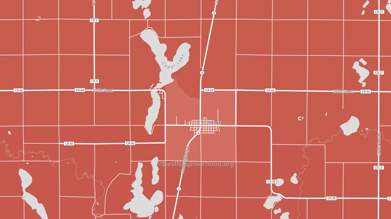 56176, MN block-group political-lean map