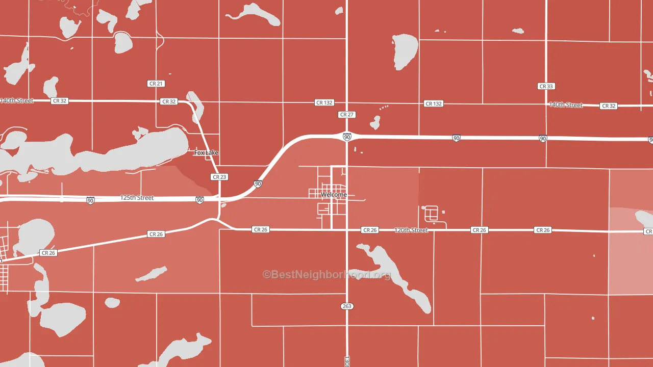 56181, MN block-group political-lean map