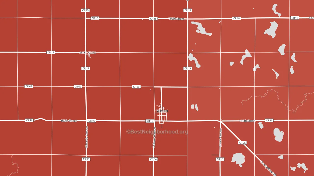56185, MN block-group political-lean map