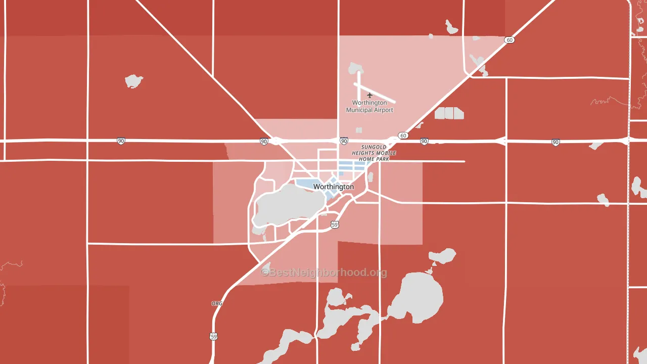 56187, MN block-group political-lean map