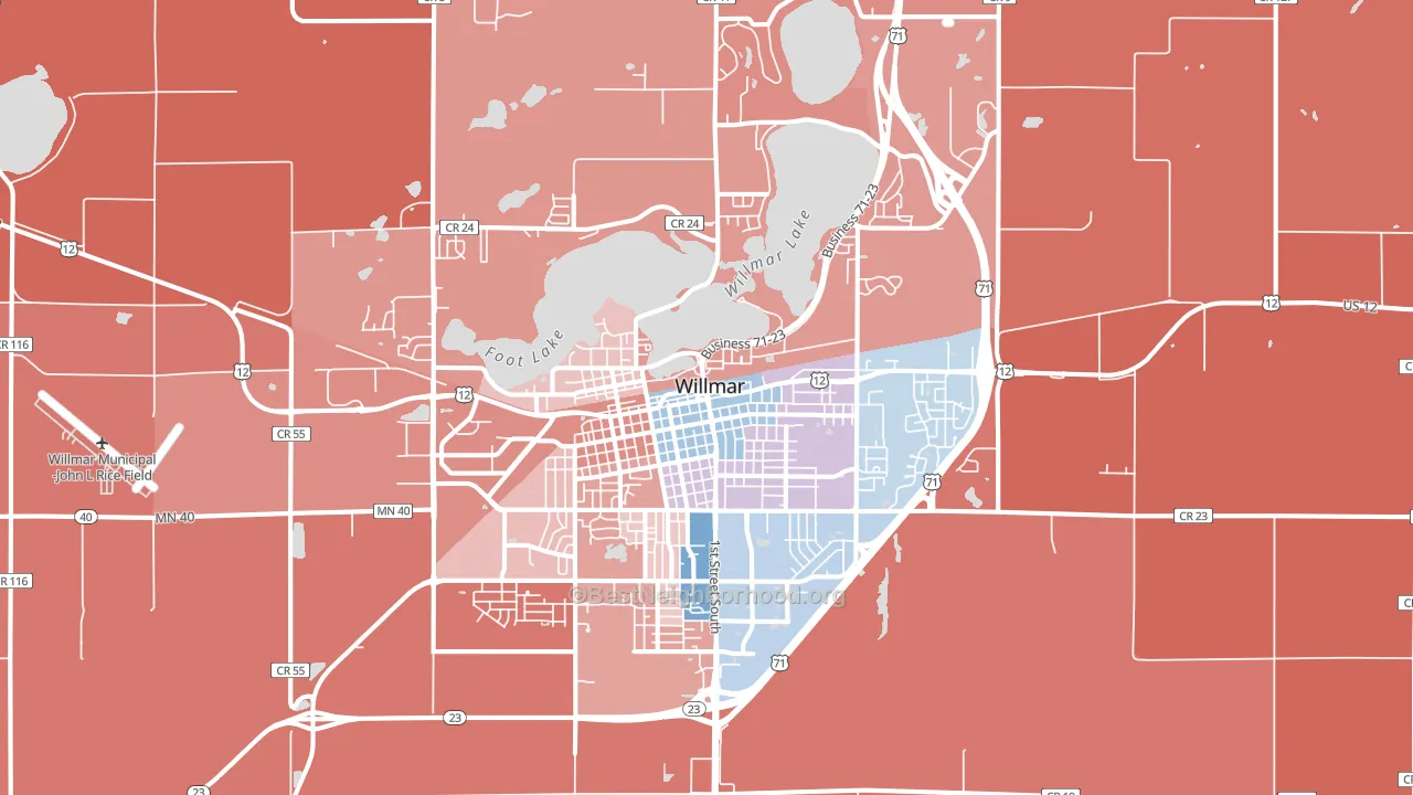 56201, MN block-group political-lean map