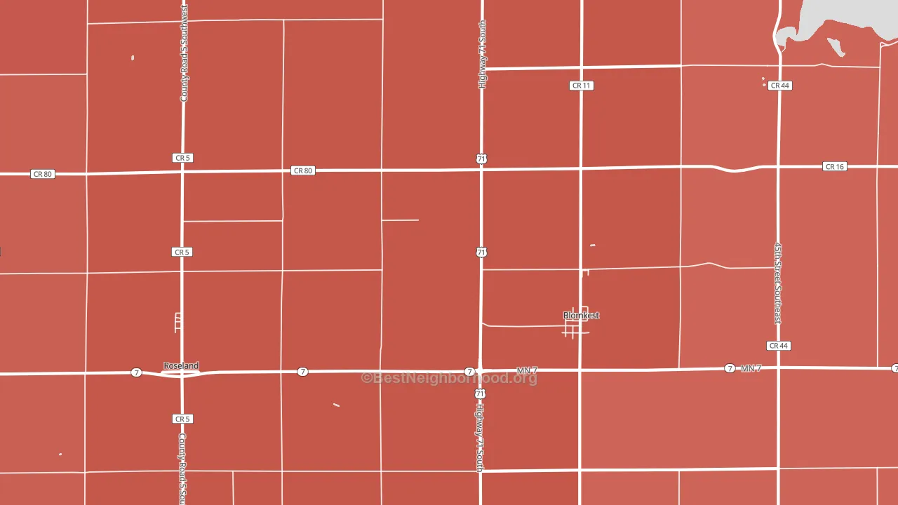 56216, MN block-group political-lean map