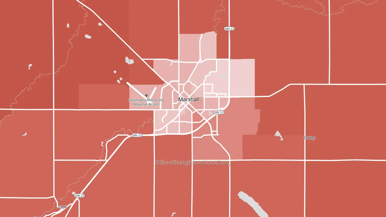 56258, MN block-group political-lean map