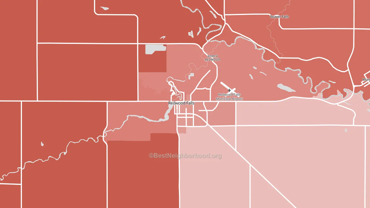 56283, MN block-group political-lean map
