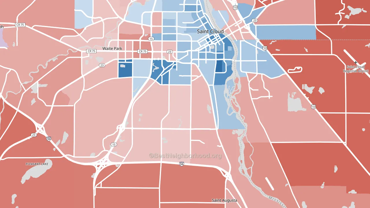 56301, MN block-group political-lean map