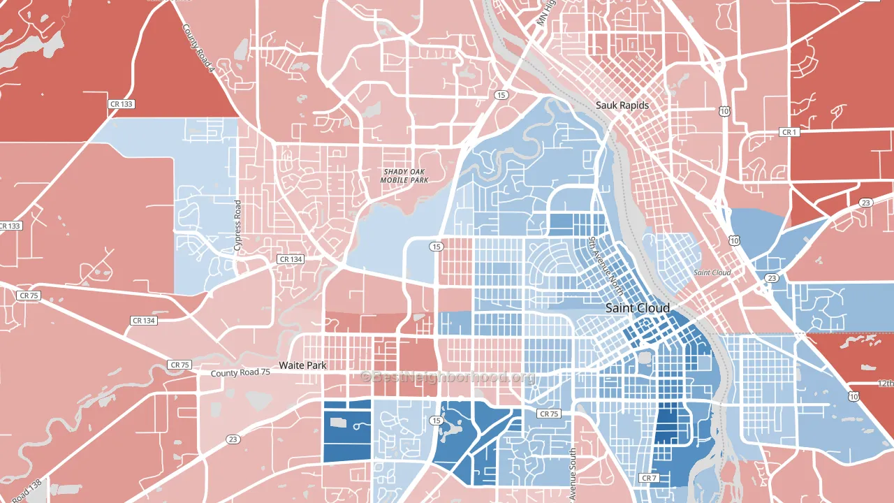 56303, MN block-group political-lean map