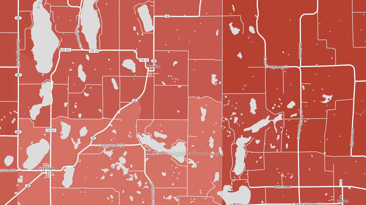 56318, MN block-group political-lean map