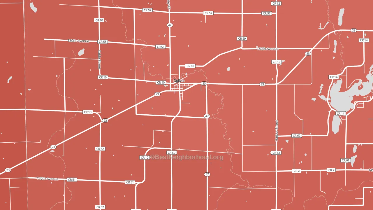 56358, MN block-group political-lean map