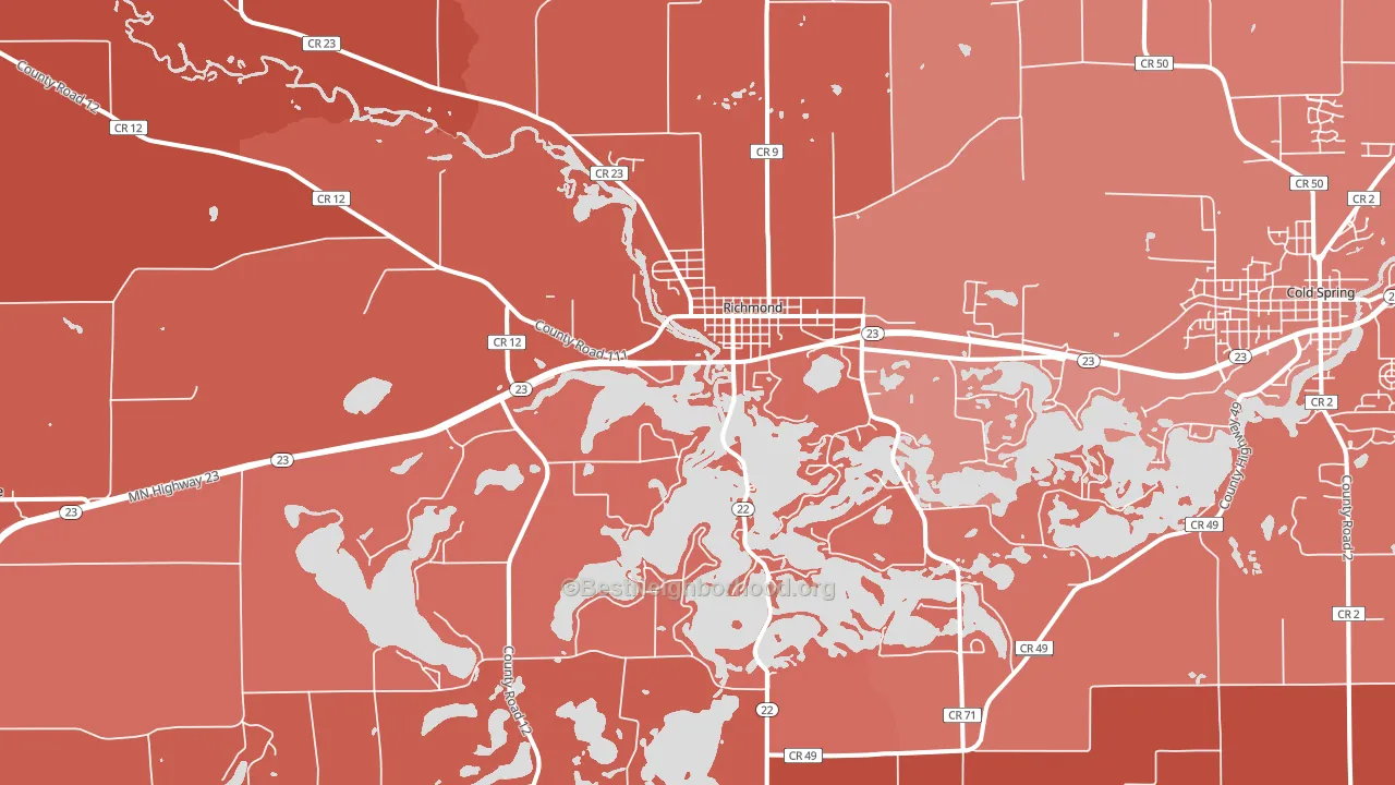56368, MN block-group political-lean map