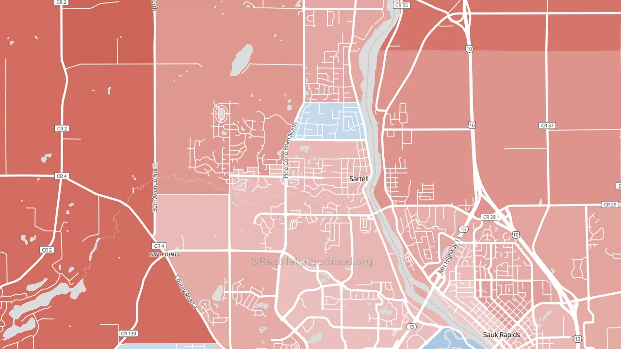 56377, MN block-group political-lean map