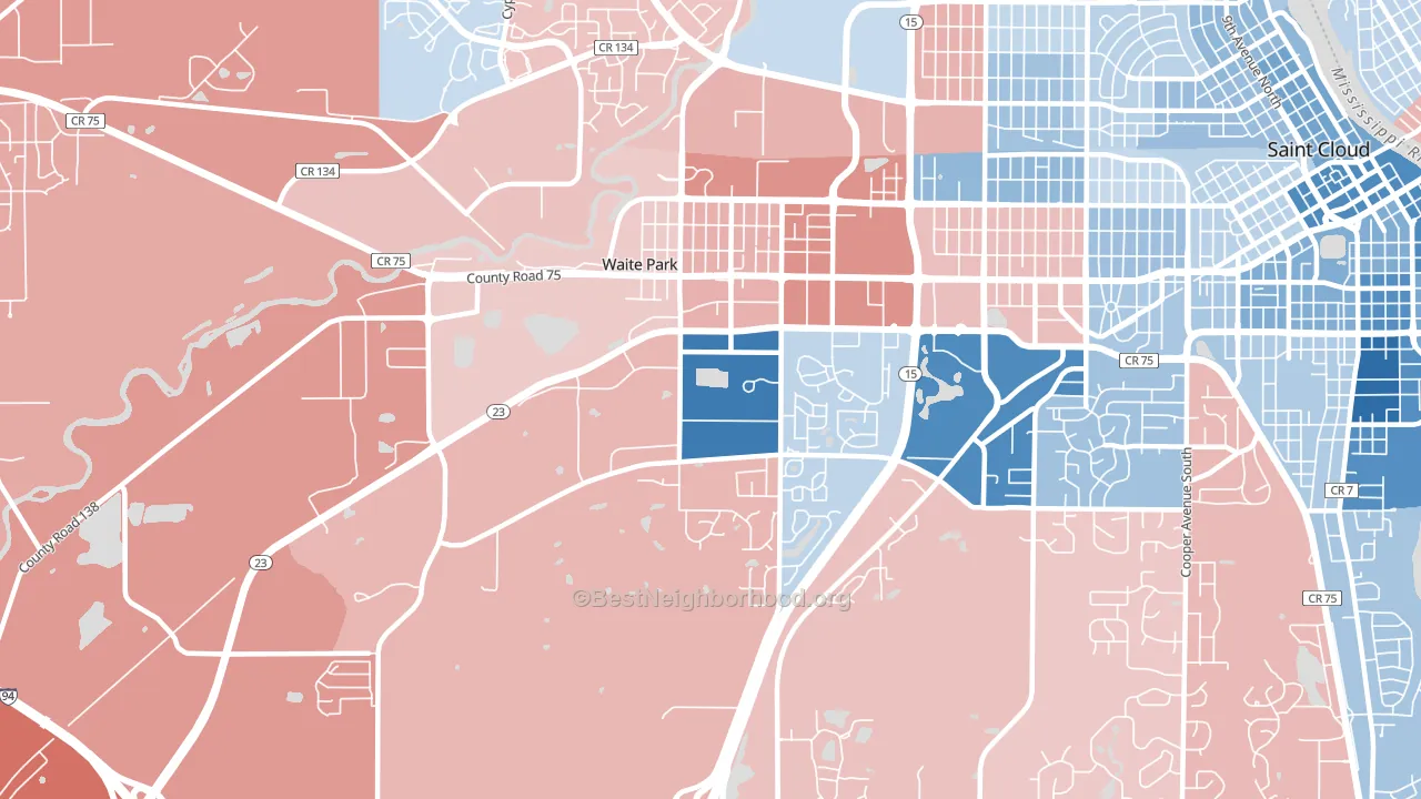 56387, MN block-group political-lean map