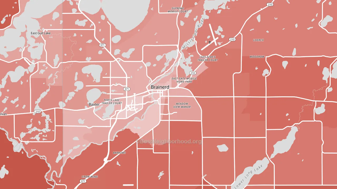 56401, MN block-group political-lean map