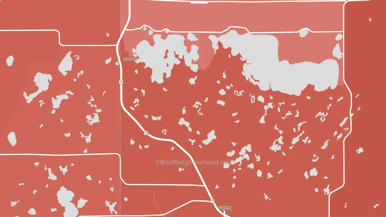 56443, MN block-group political-lean map