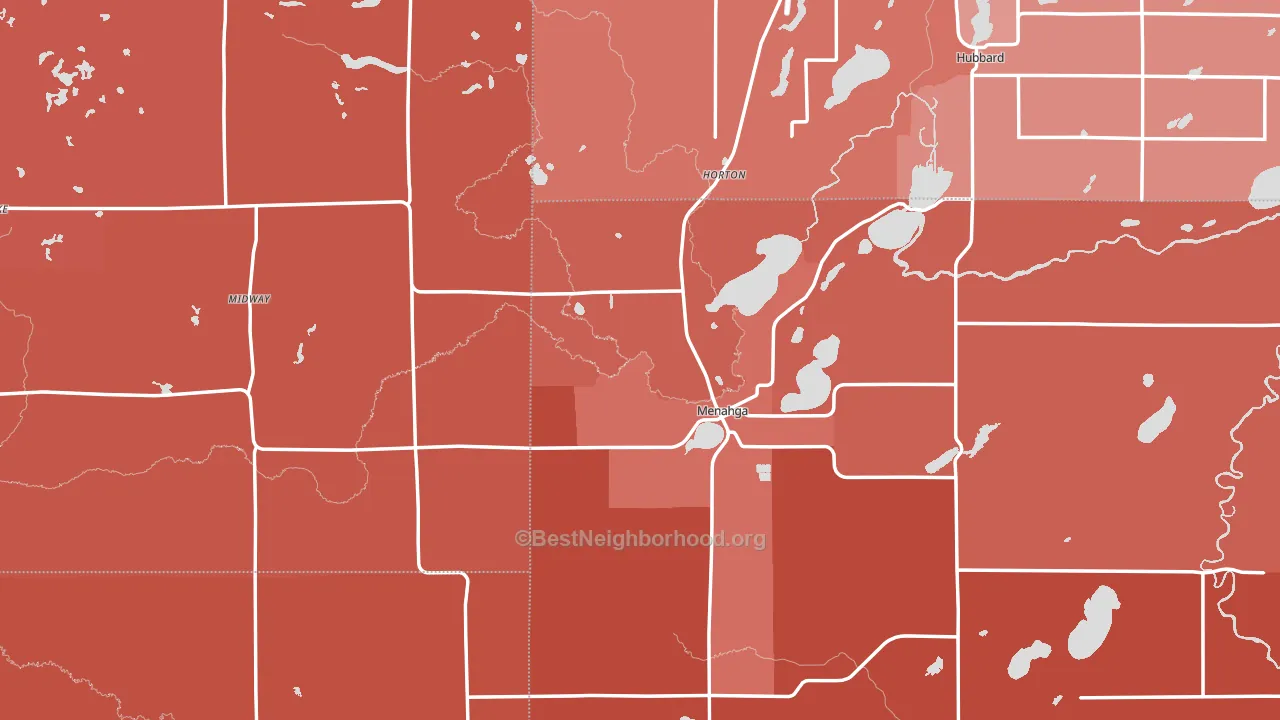 56464, MN block-group political-lean map