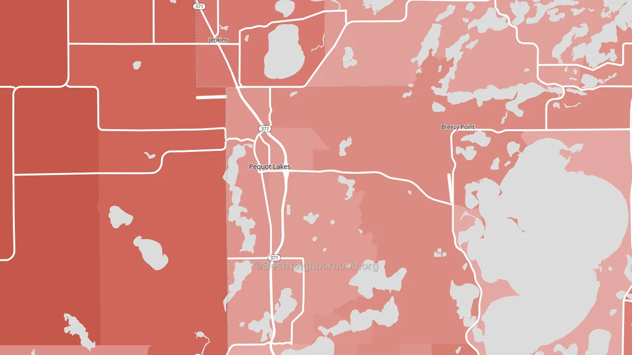 56472, MN block-group political-lean map