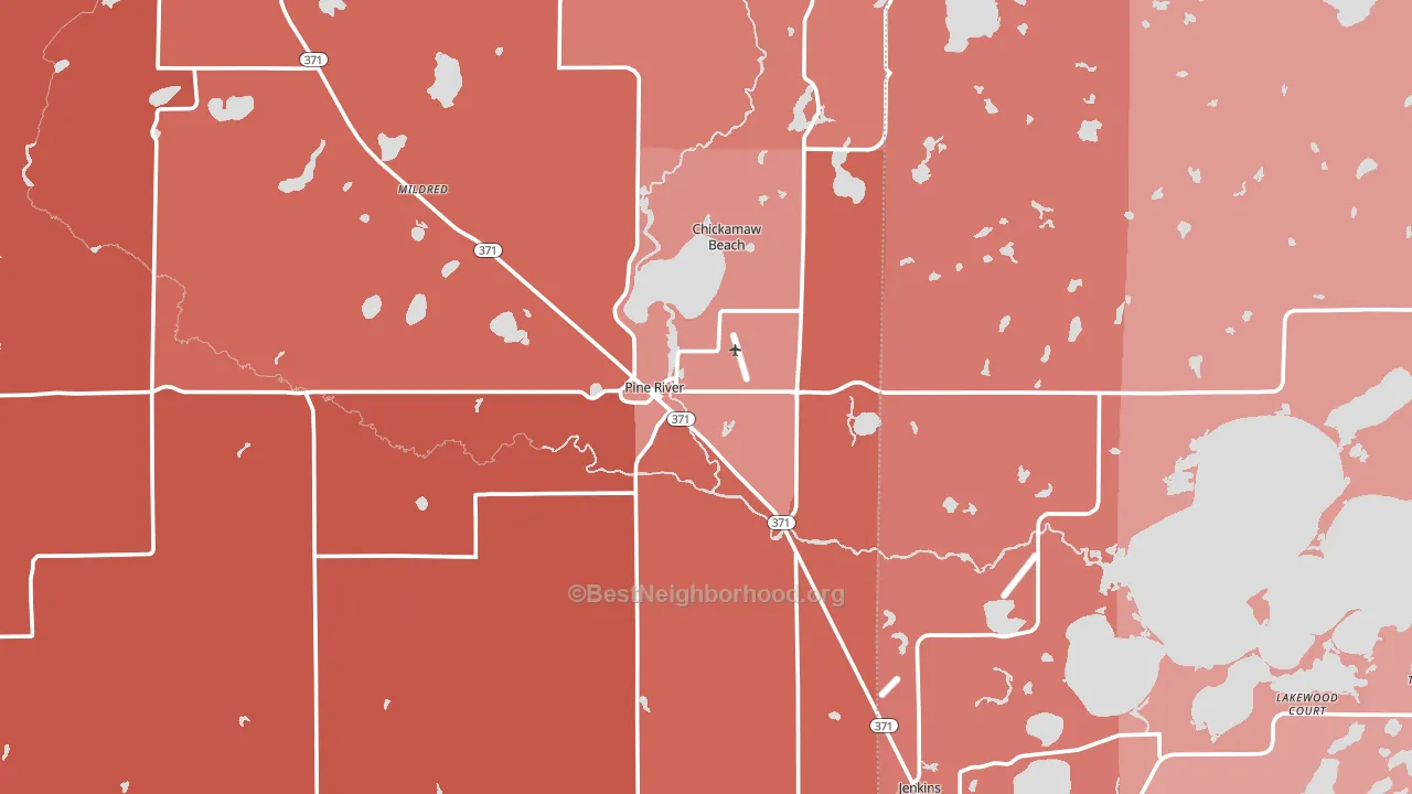 56474, MN block-group political-lean map