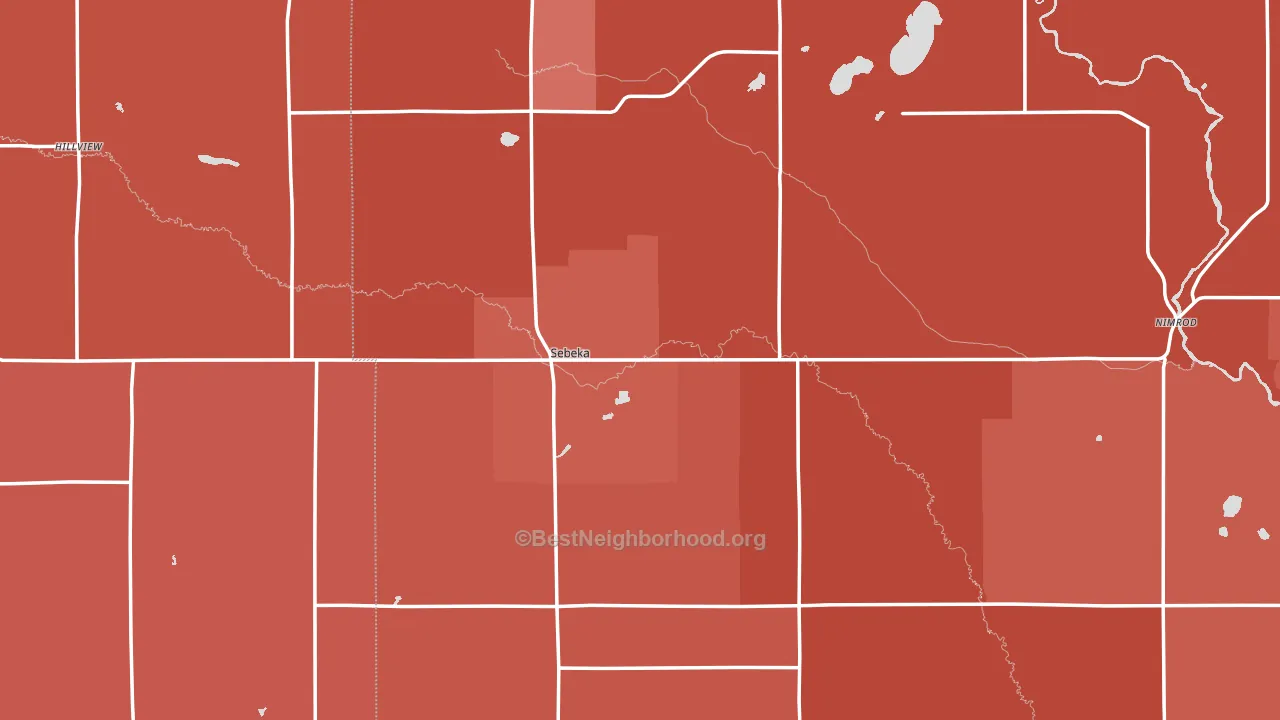 56477, MN block-group political-lean map