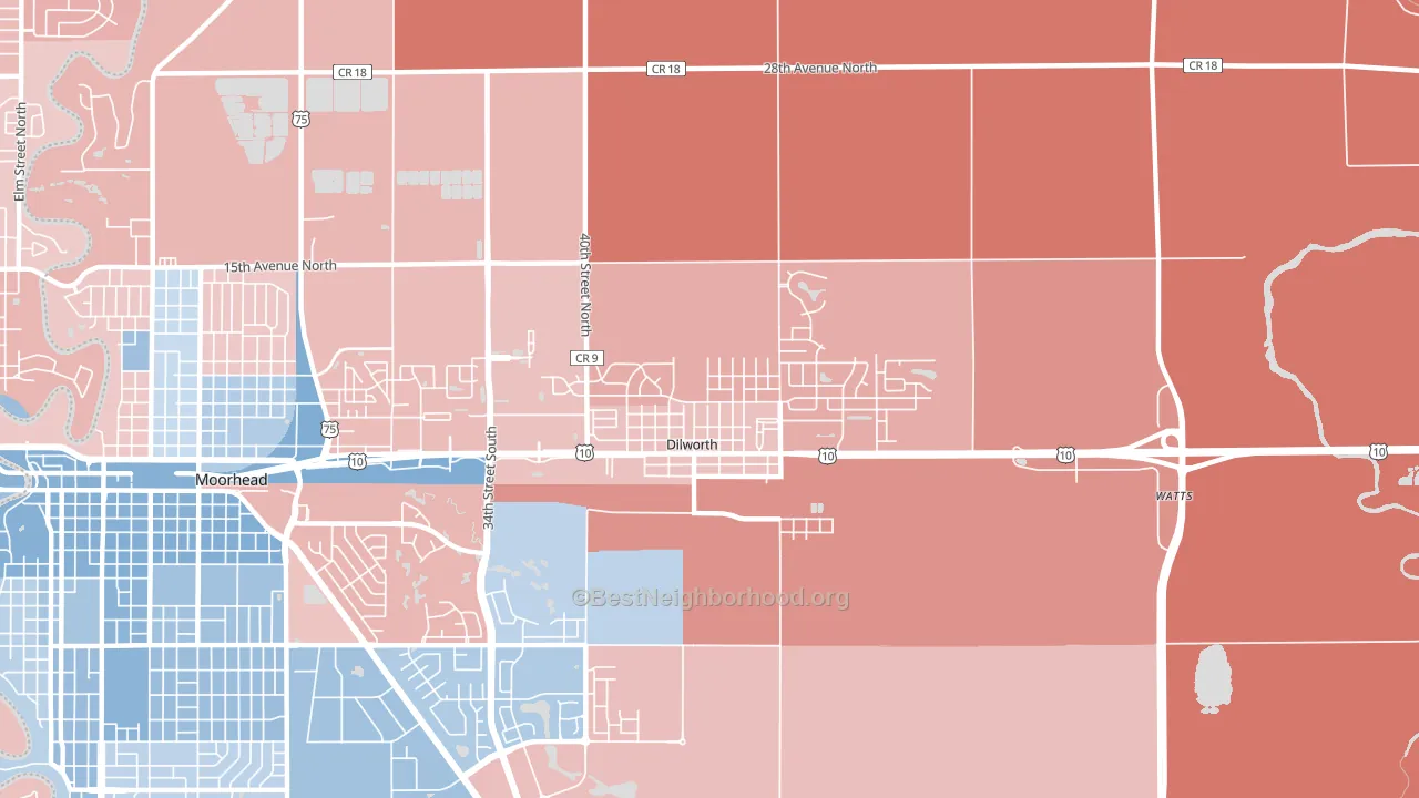 56529, MN block-group political-lean map