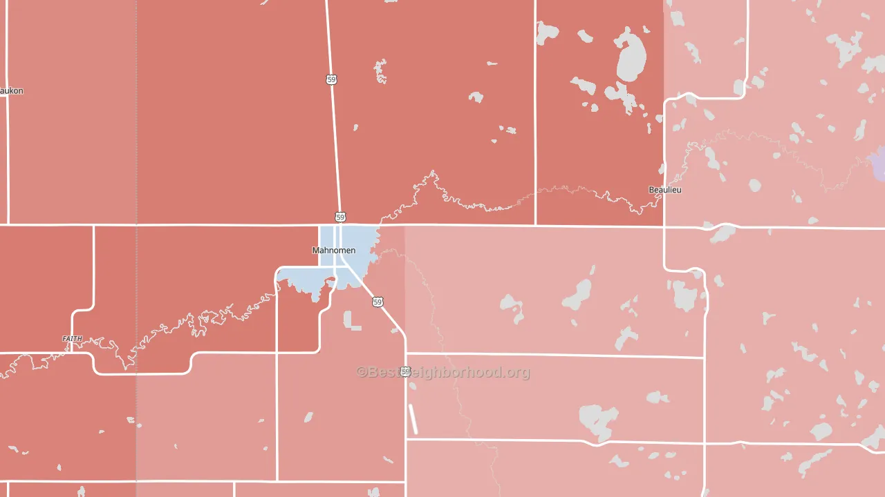 56557, MN block-group political-lean map