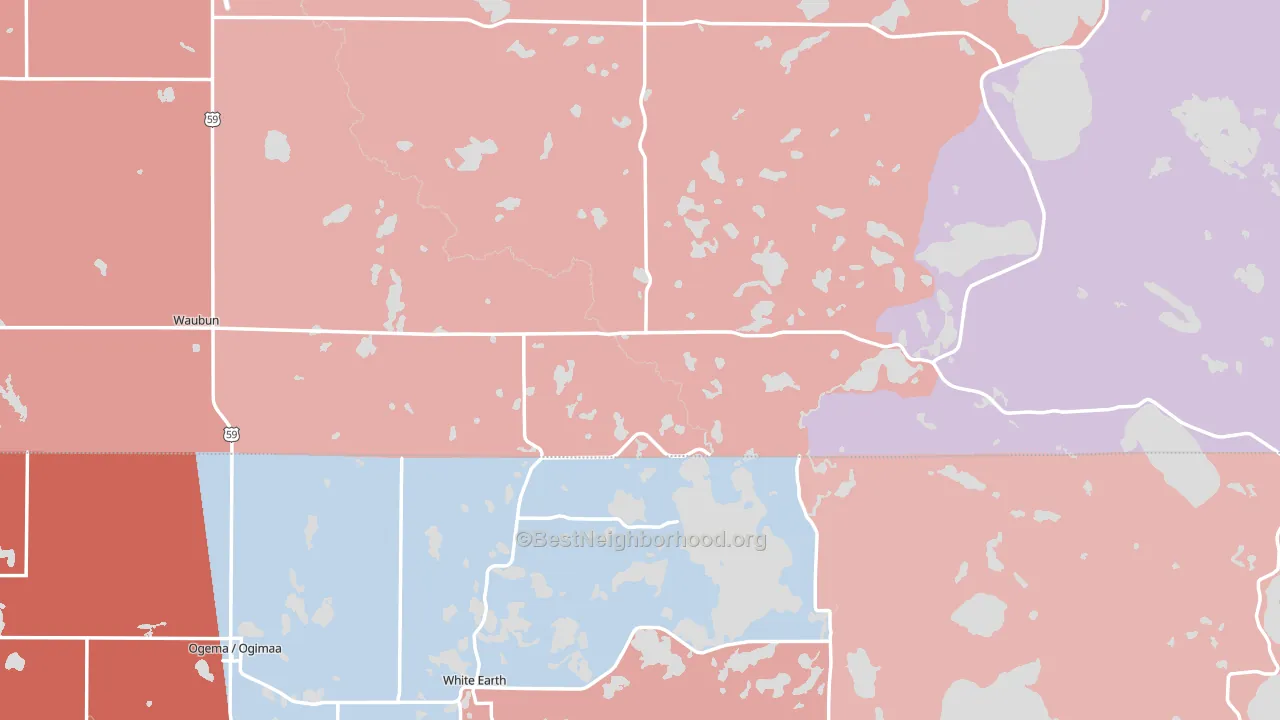 56589, MN block-group political-lean map