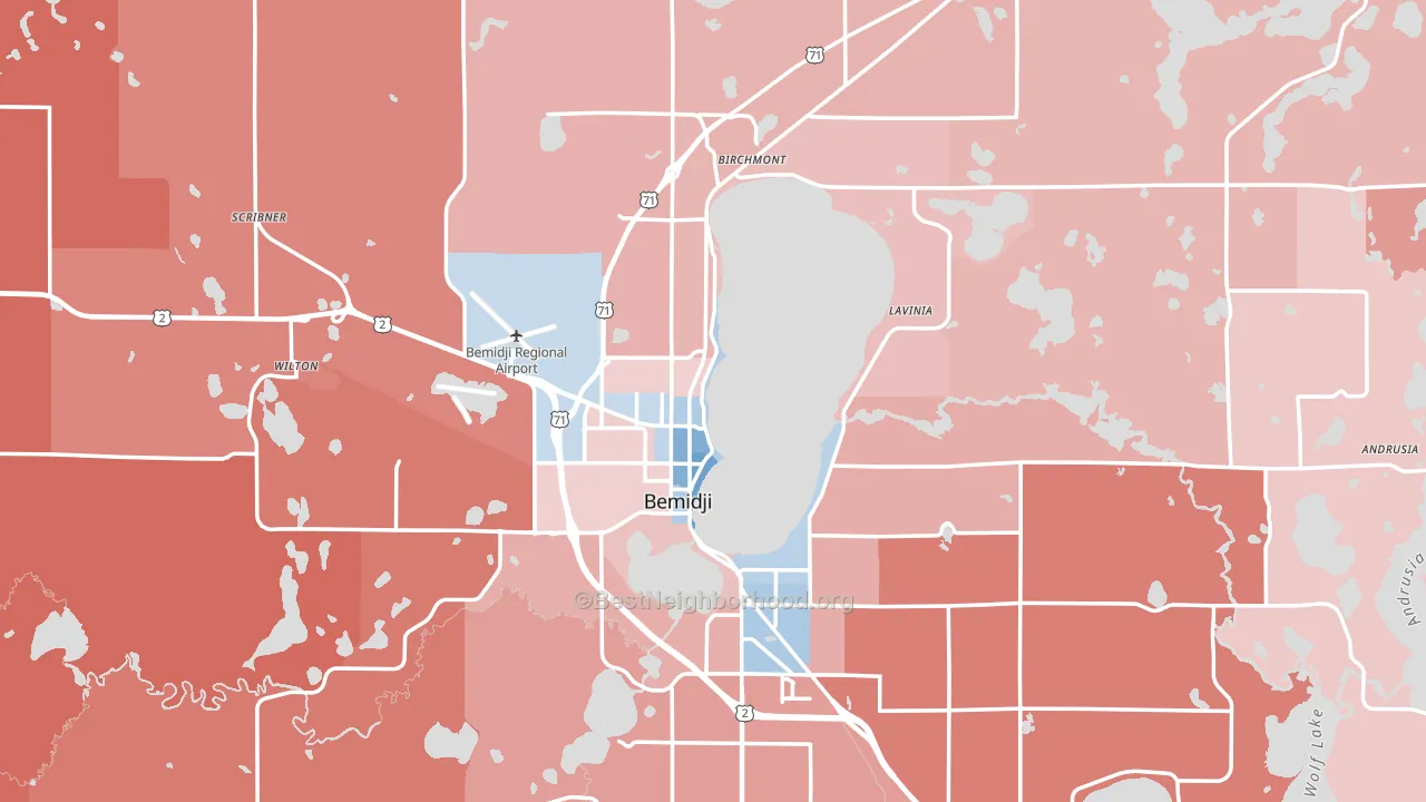 56601, MN block-group political-lean map