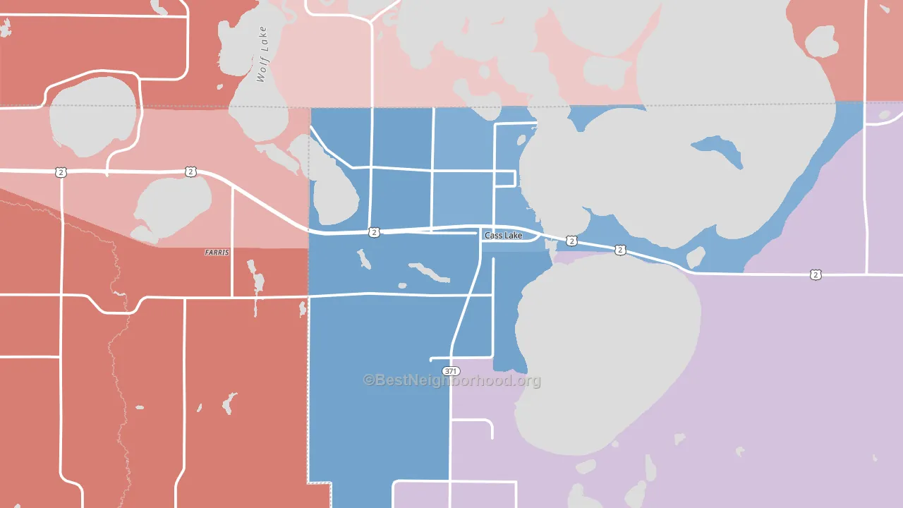 56633, MN block-group political-lean map