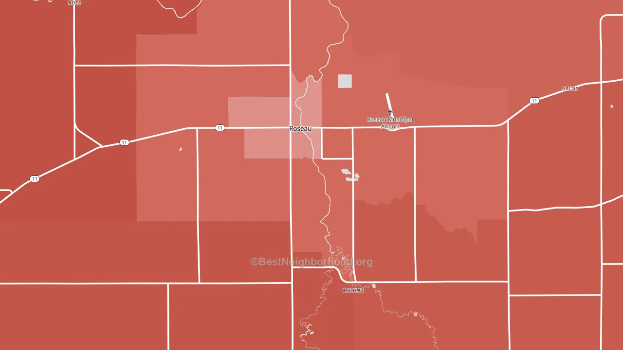 56751, MN block-group political-lean map