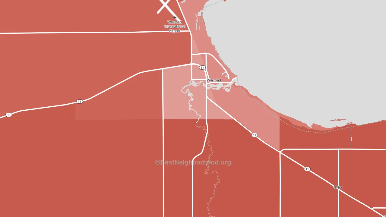 56763, MN block-group political-lean map