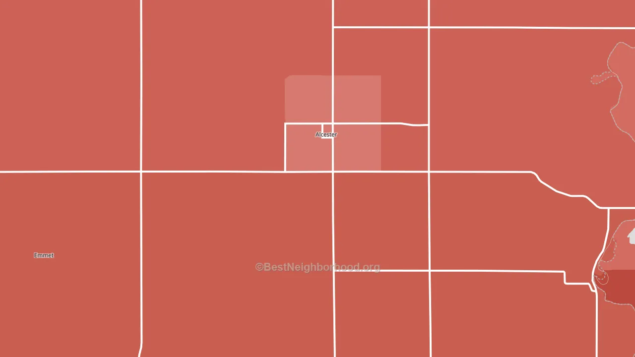 57001, SD block-group political-lean map