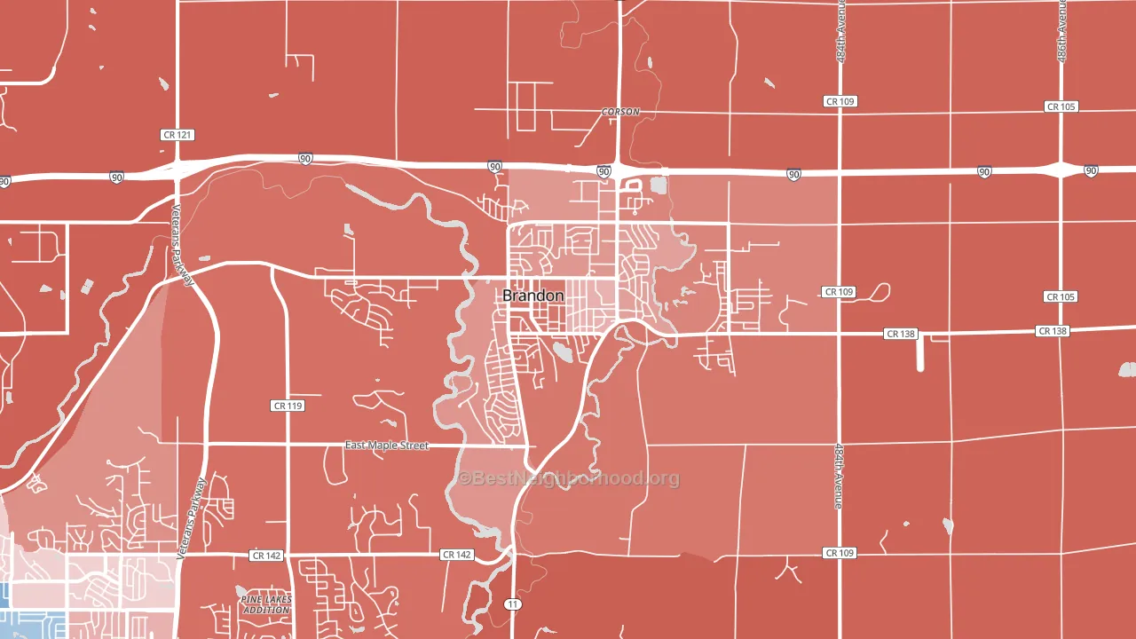 57005, SD block-group political-lean map