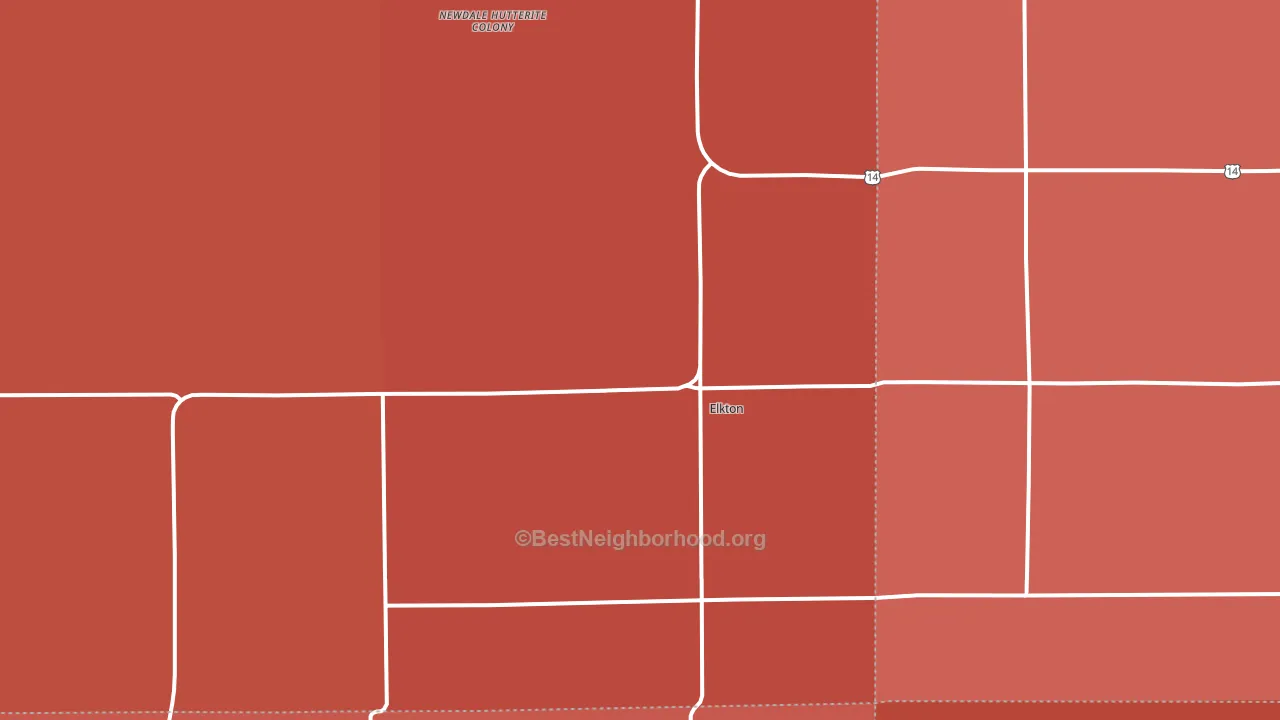 57026, SD block-group political-lean map