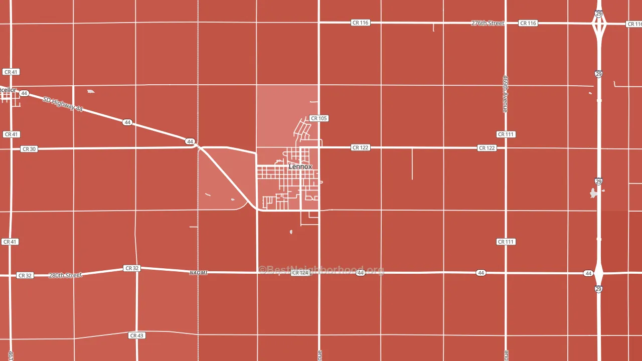 57039, SD block-group political-lean map