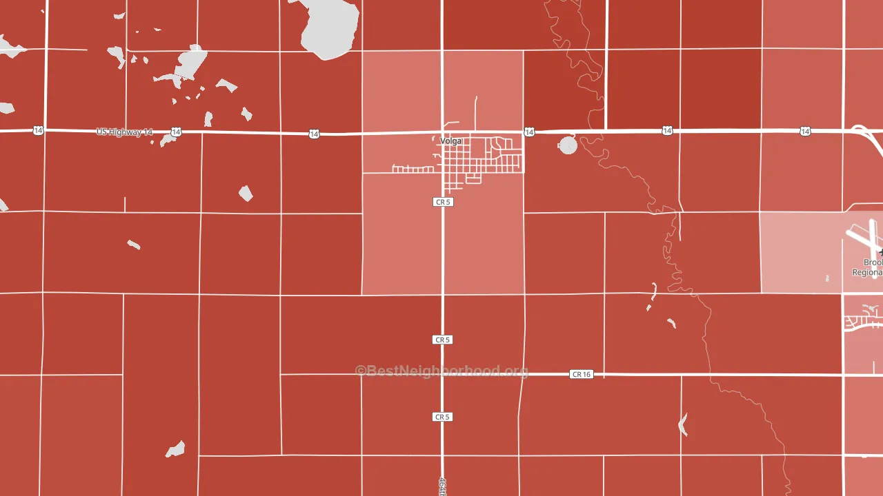 57071, SD block-group political-lean map