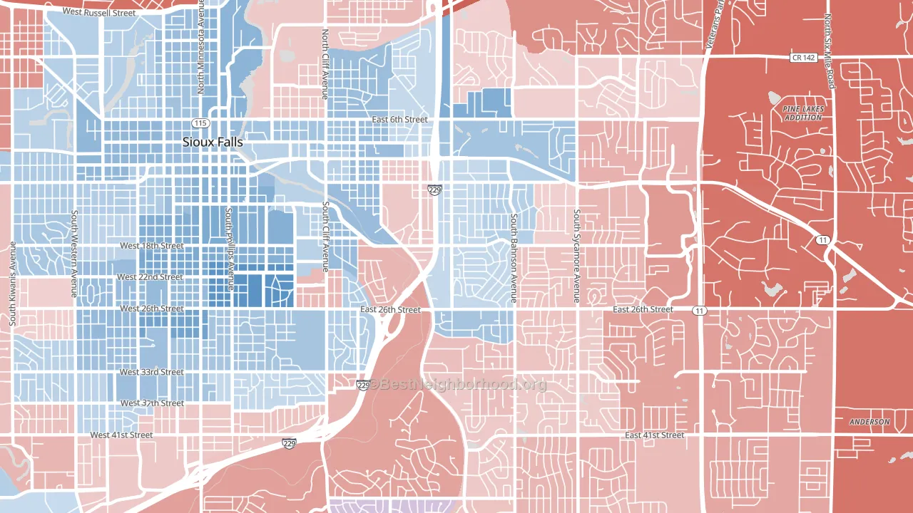 57103, SD block-group political-lean map