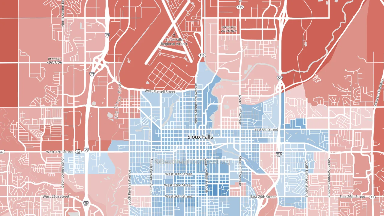 57104, SD block-group political-lean map