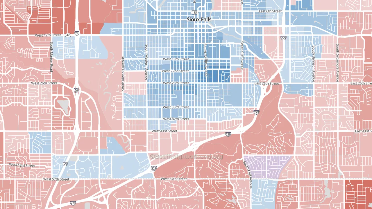 57105, SD block-group political-lean map