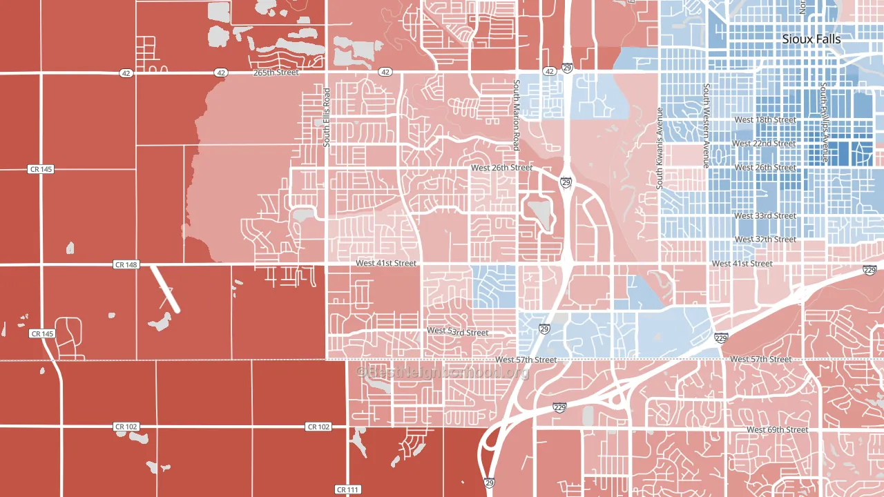 57106, SD block-group political-lean map