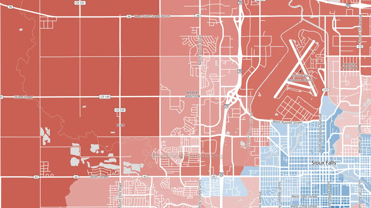 57107, SD block-group political-lean map