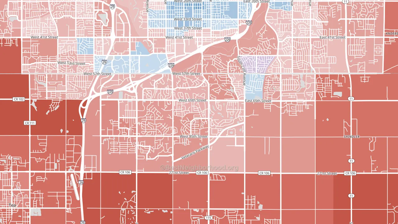57108, SD block-group political-lean map
