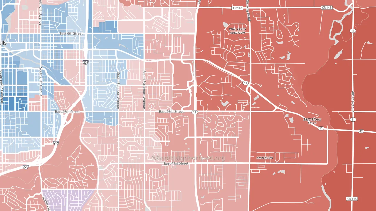 57110, SD block-group political-lean map