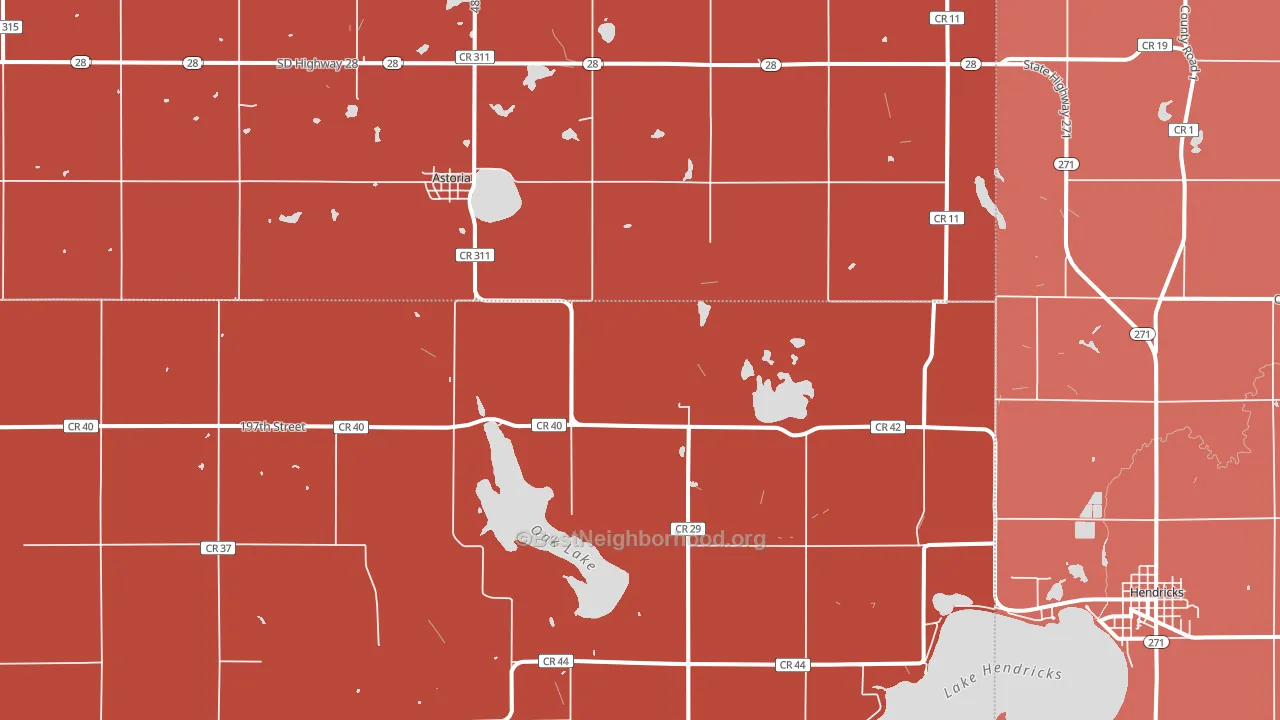 57213, SD block-group political-lean map