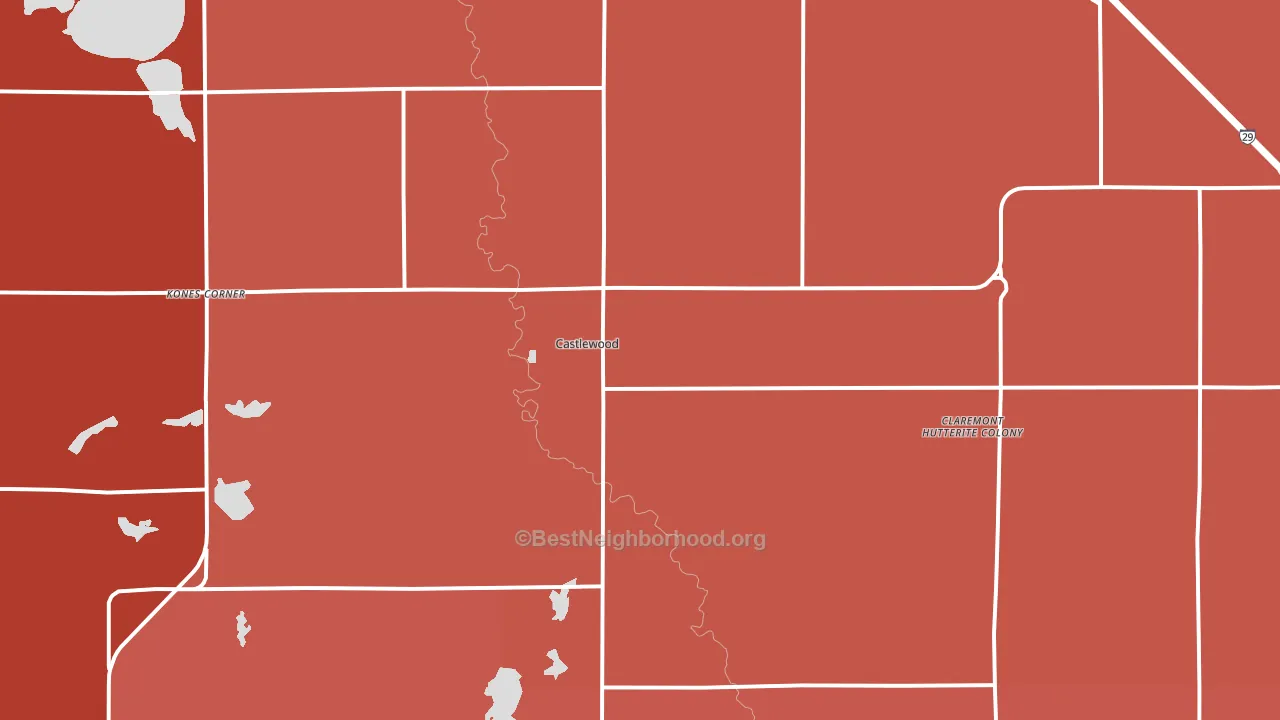 57223, SD block-group political-lean map