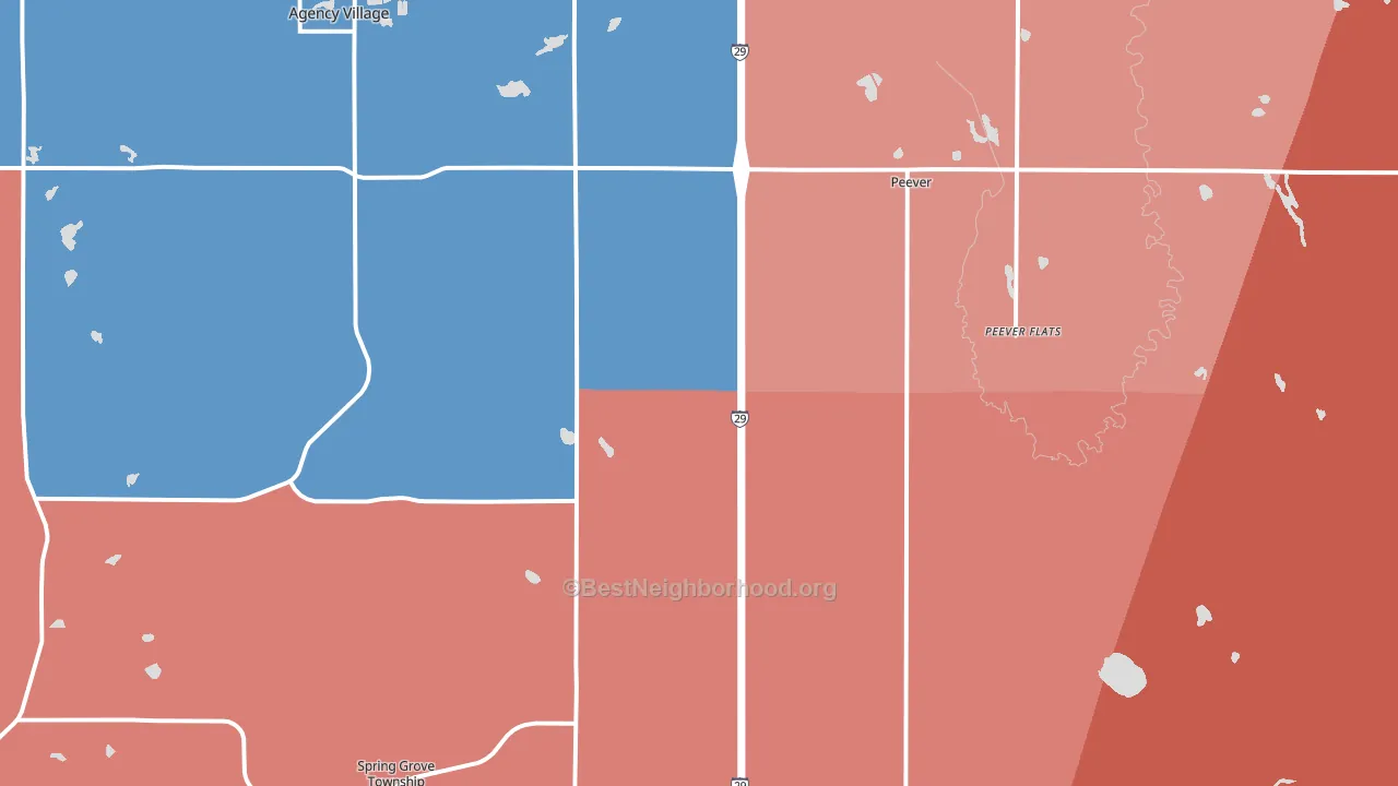57257, SD block-group political-lean map